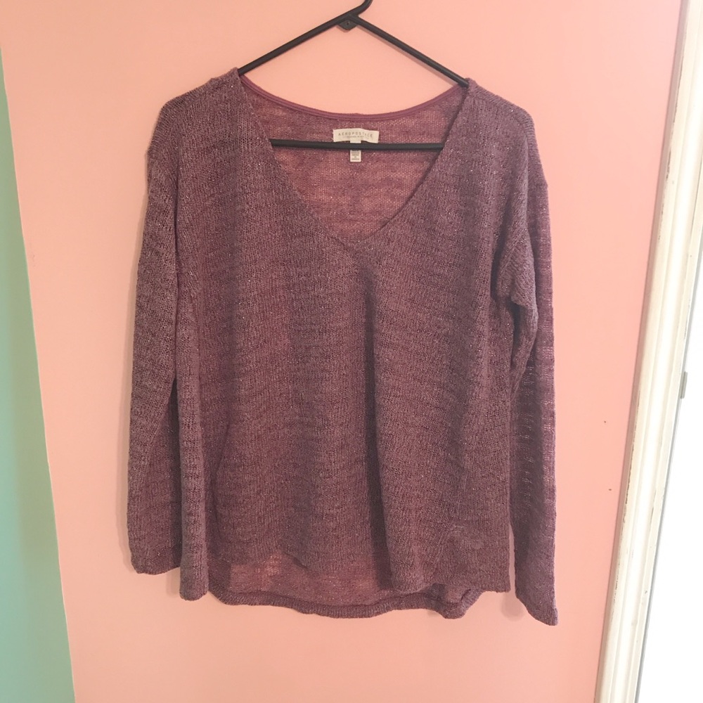 Aeropostale Purple Sparkly Sweater